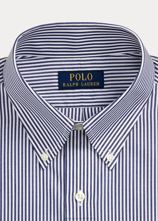 camisa de popelina de corte clásico hombres azul marino/blanco Ralph Lauren 2XR2V1108