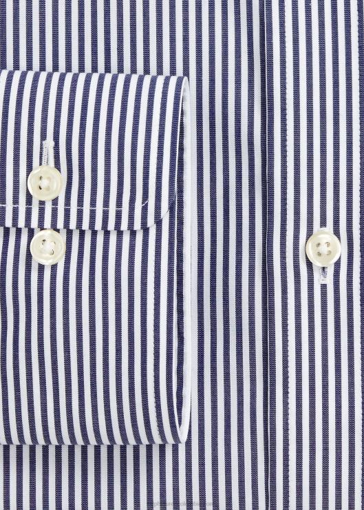 camisa de popelina de corte clásico hombres azul marino/blanco Ralph Lauren 2XR2V1108
