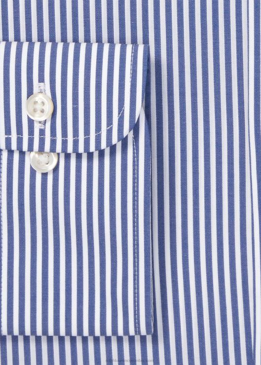 camisa de popelina elástica de fácil cuidado a rayas-todos los calces hombres real/blanco Ralph Lauren 2XR2V1003