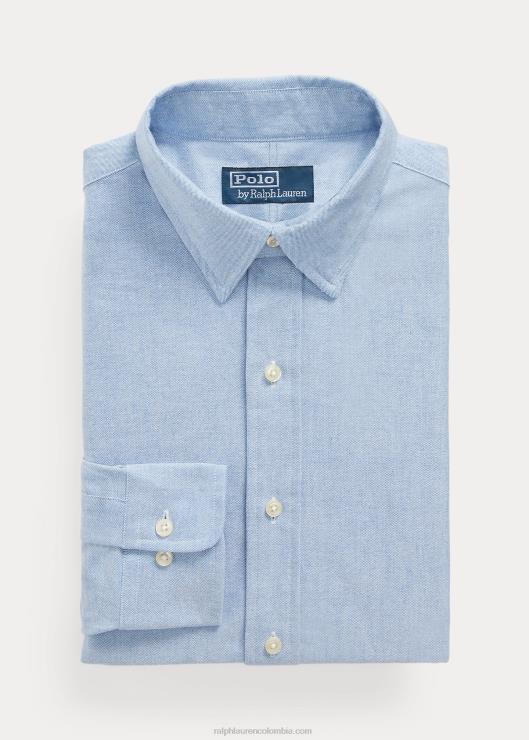 camisa oxford custom fit con monograma hombres azul Ralph Lauren 2XR2V110