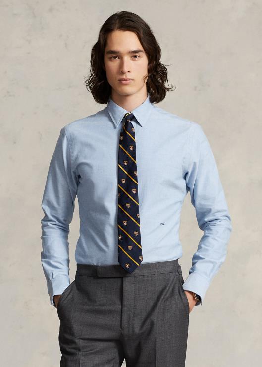 camisa oxford custom fit con monograma hombres azul Ralph Lauren 2XR2V110