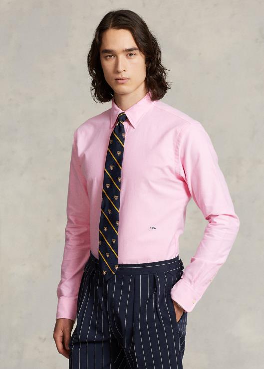 camisa oxford custom fit con monograma hombres nueva rosa Ralph Lauren 2XR2V109