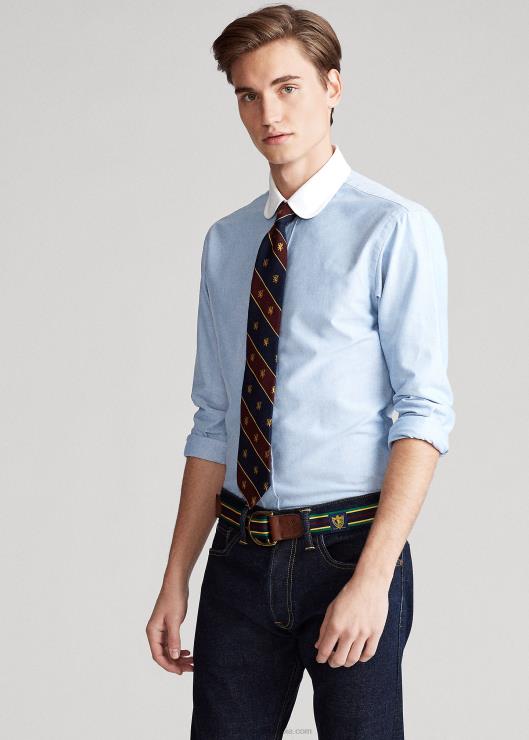 camisa oxford de corte personalizado hombres bsr azul Ralph Lauren 2XR2V958