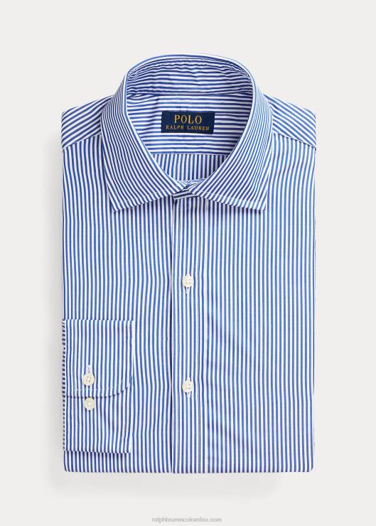 camisa regent slim fit de popelina a rayas hombres azul cobalto/blanco Ralph Lauren 2XR2V8619