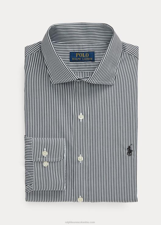 camisa slim fit de popelina a rayas hombres negro/blanco Ralph Lauren 2XR2V1089
