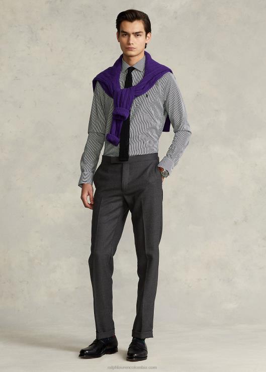 camisa slim fit de popelina a rayas hombres negro/blanco Ralph Lauren 2XR2V1089