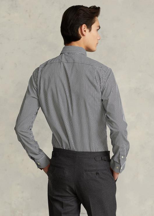 camisa slim fit de popelina a rayas hombres negro/blanco Ralph Lauren 2XR2V1089