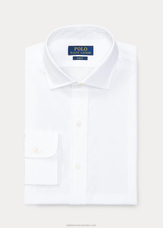 camisa slim fit de popelina hombres blanco Ralph Lauren 2XR2V1309