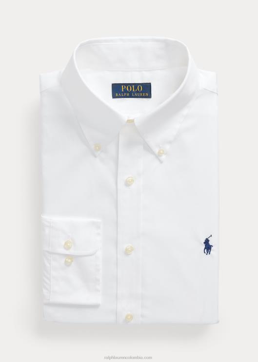 camisa slim fit de popelina hombres blanco Ralph Lauren 2XR2V651