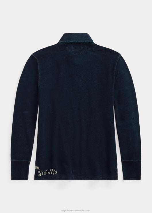 camiseta de rugby de felpa francesa hombres índigo Ralph Lauren 2XR2V1778