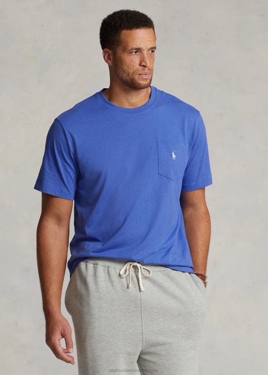 camiseta con bolsillo de jersey hombres azul piedra de doncella Ralph Lauren 2XR2V1851