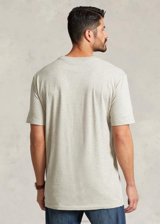 camiseta con bolsillo de jersey hombres nuevo gris brezo Ralph Lauren 2XR2V1850