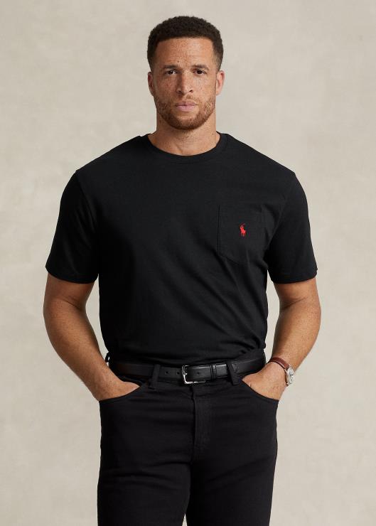 camiseta con bolsillo de jersey hombres rl negro Ralph Lauren 2XR2V1854