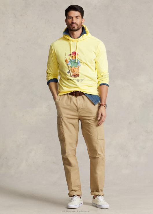 camiseta con capucha y osito de polo hombres oso pescador amarillo Ralph Lauren 2XR2V1426