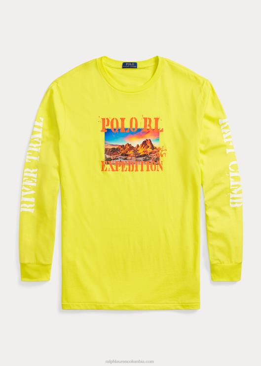 camiseta con gráfico de punto hombres láser amarillo Ralph Lauren 2XR2V1400