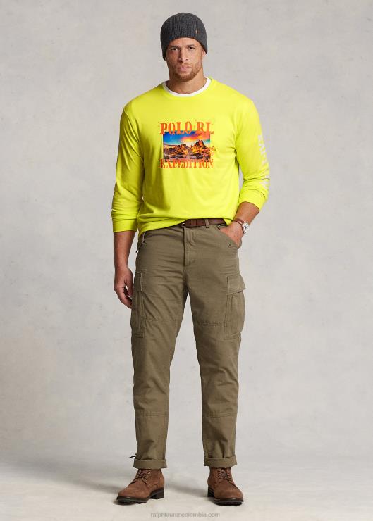 camiseta con gráfico de punto hombres láser amarillo Ralph Lauren 2XR2V1400