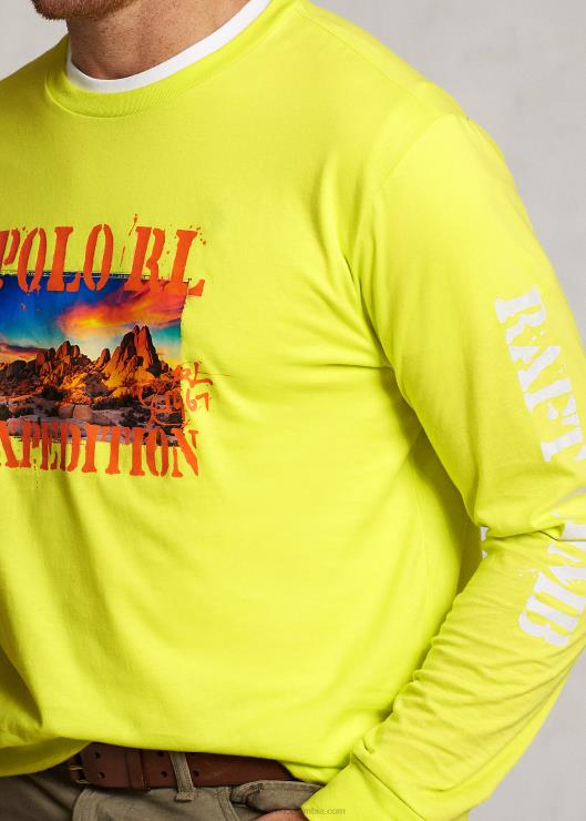 camiseta con gráfico de punto hombres láser amarillo Ralph Lauren 2XR2V1400