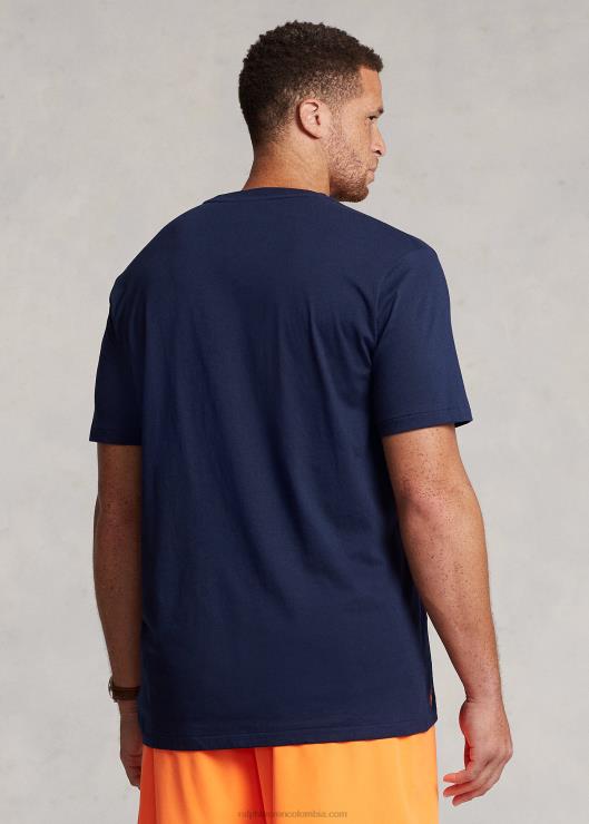 camiseta con logo apilado hombres marina de crucero Ralph Lauren 2XR2V1427