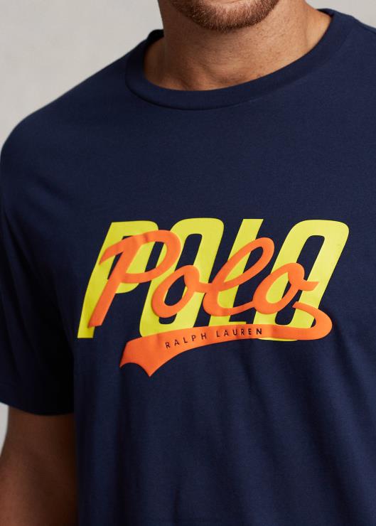 camiseta con logo apilado hombres marina de crucero Ralph Lauren 2XR2V1427