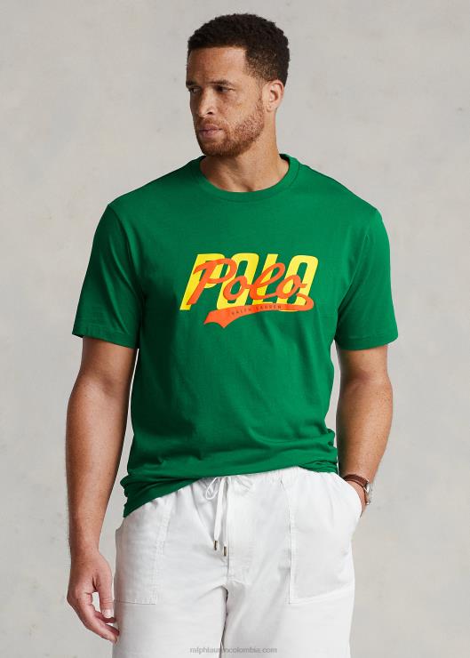 camiseta con logo apilado hombres verde primario Ralph Lauren 2XR2V1428
