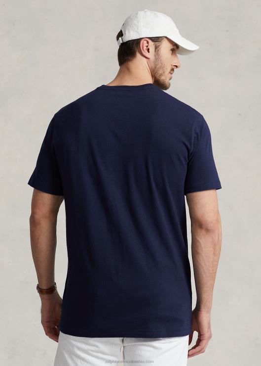 camiseta con motivo de bandera hombres marina de crucero Ralph Lauren 2XR2V1465