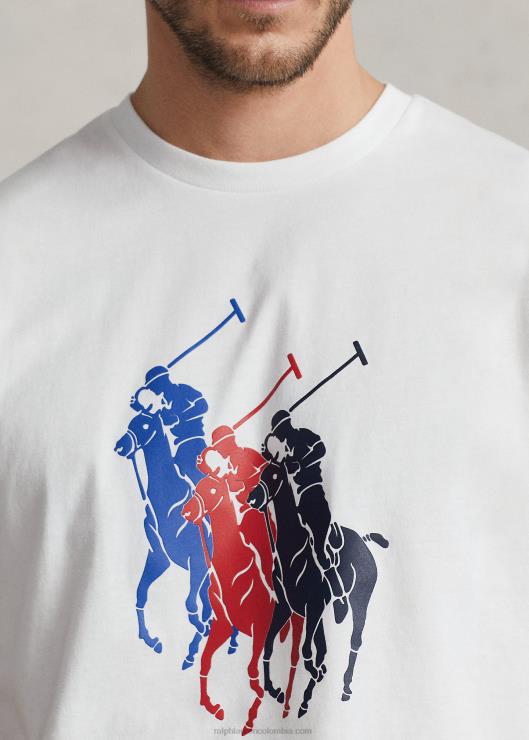 camiseta de pony grande hombres blanco Ralph Lauren 2XR2V1478