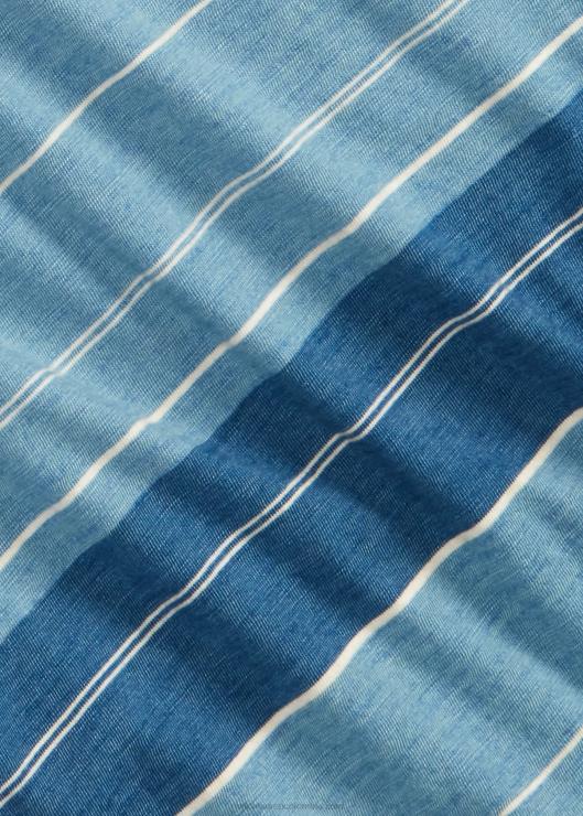 camiseta de punto a rayas hombres índigo/crema Ralph Lauren 2XR2V1689