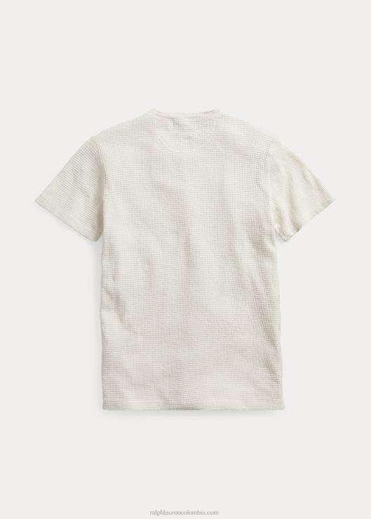 camiseta henley de manga corta con tejido gofrado hombres papel blanco Ralph Lauren 2XR2V1705