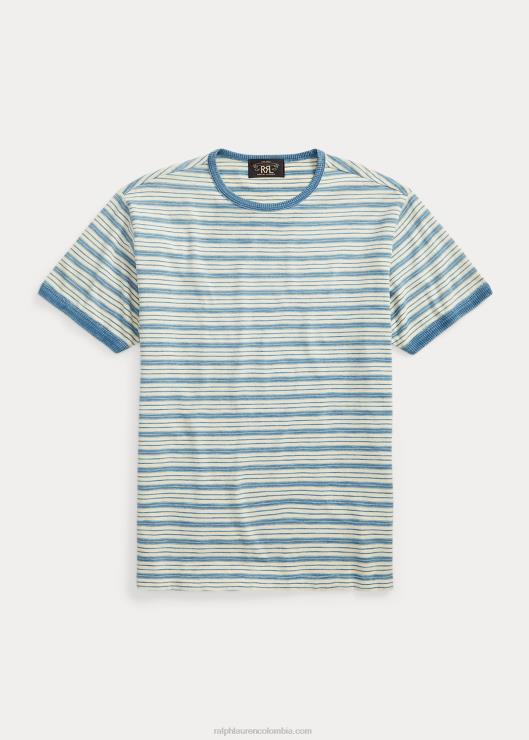 camiseta ringer a rayas hombres índigo/crema Ralph Lauren 2XR2V1749