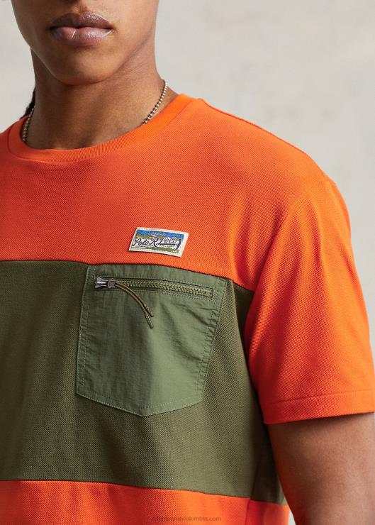 camiseta utilitaria de malla de corte clásico hombres Vela naranja multi Ralph Lauren 2XR2V8518