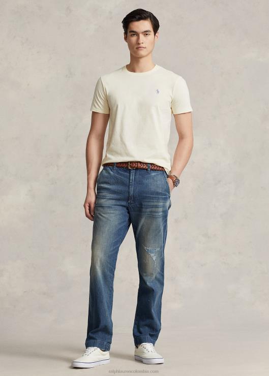 jersey cuello redondo camiseta-todos los ajustes hombres crema guía Ralph Lauren 2XR2V156