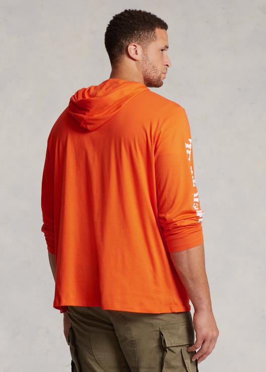 playera con capucha y gráfico de jersey hombres naranja activa Ralph Lauren 2XR2V1382