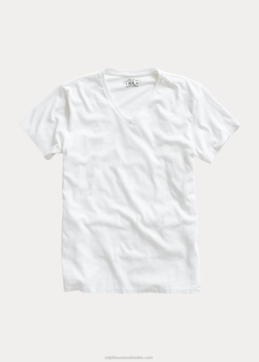 playera con cuello en V hombres blanco Ralph Lauren 2XR2V1690
