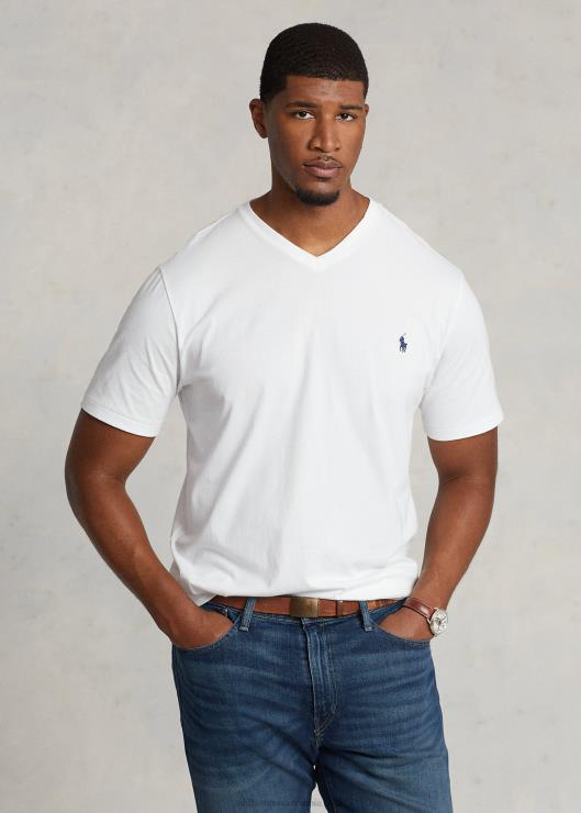 playera con cuello en V hombres blanco Ralph Lauren 2XR2V1843