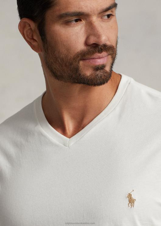 playera con cuello en V hombres lavaplatos blanco Ralph Lauren 2XR2V1847