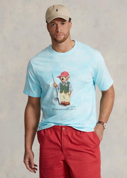 playera con diseño de teñido anudado y osito de polo hombres oso acuático de la isla Ralph Lauren 2XR2V1813