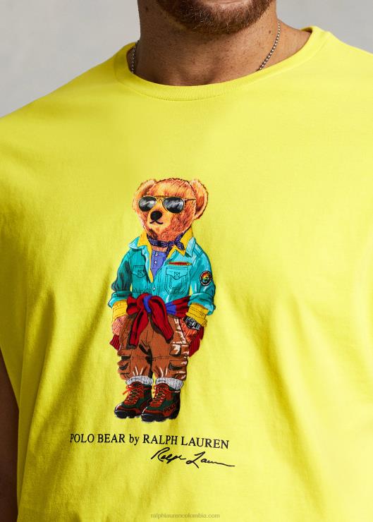 playera con osito de polo hombres oso amarillo láser Ralph Lauren 2XR2V1566