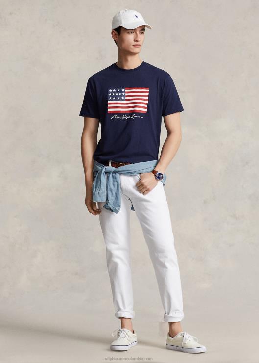 playera de corte clásico con bandera hombres marina de crucero Ralph Lauren 2XR2V8543