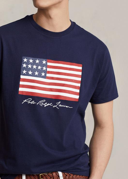 playera de corte clásico con bandera hombres marina de crucero Ralph Lauren 2XR2V8543