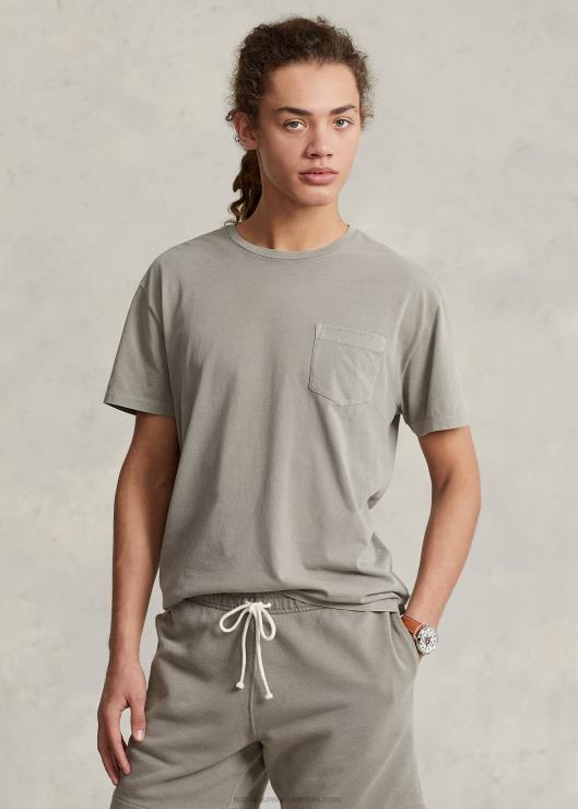 playera de corte clásico con bolsillo hombres niebla gris Ralph Lauren 2XR2V418