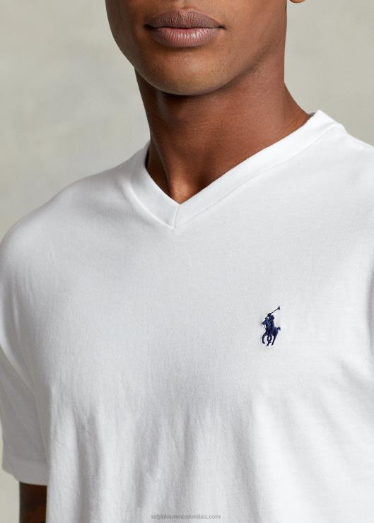 playera de corte clásico con cuello en V hombres blanco Ralph Lauren 2XR2V204
