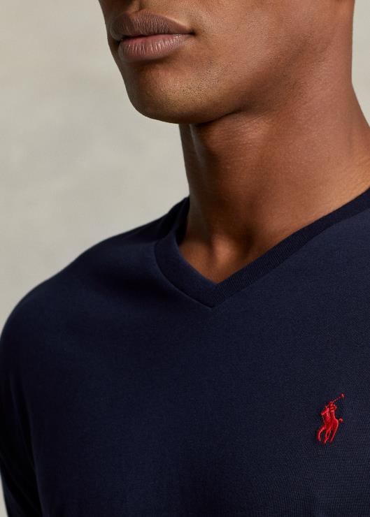 playera de corte clásico con cuello en V hombres tinta Ralph Lauren 2XR2V215