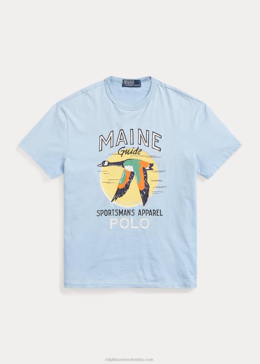 playera de corte clásico con gráfico hombres carolina azul Ralph Lauren 2XR2V221