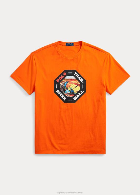 playera de corte clásico con gráfico hombres vela naranja Ralph Lauren 2XR2V686