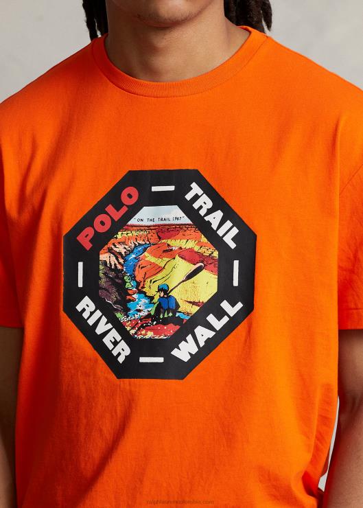 playera de corte clásico con gráfico hombres vela naranja Ralph Lauren 2XR2V686