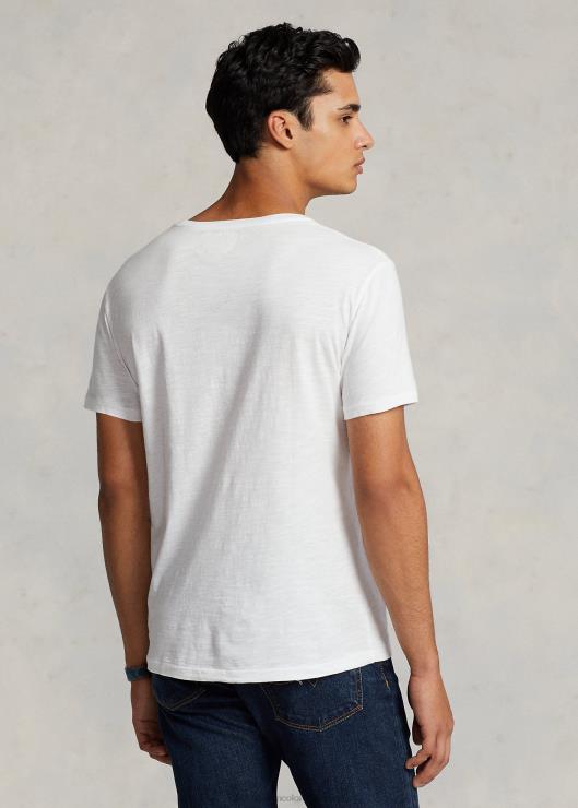 playera slim fit personalizada con bolsillo de jersey hombres blanco Ralph Lauren 2XR2V314