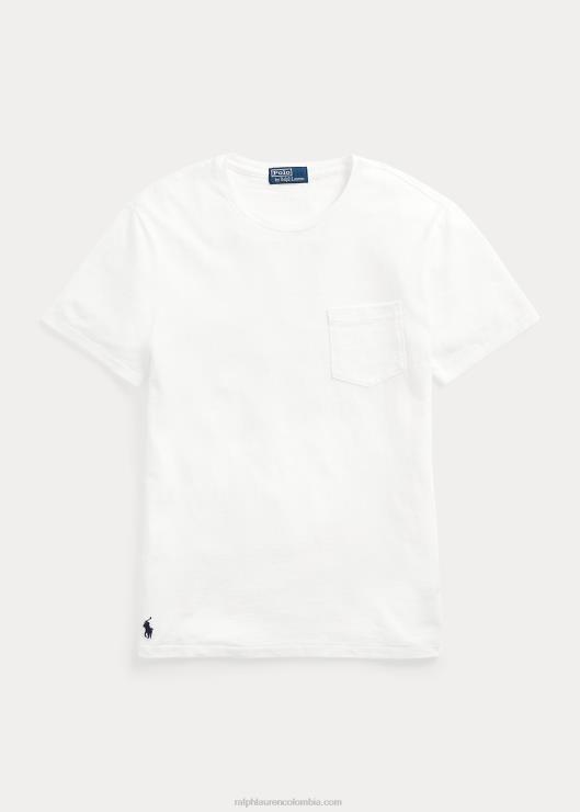 playera slim fit personalizada con bolsillo de jersey hombres blanco Ralph Lauren 2XR2V343