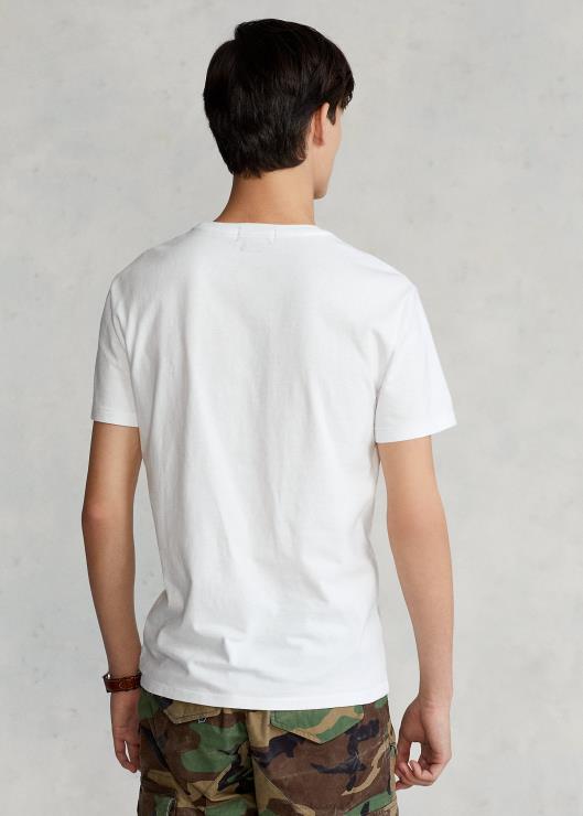 playera slim fit personalizada con bolsillo de jersey hombres blanco Ralph Lauren 2XR2V343