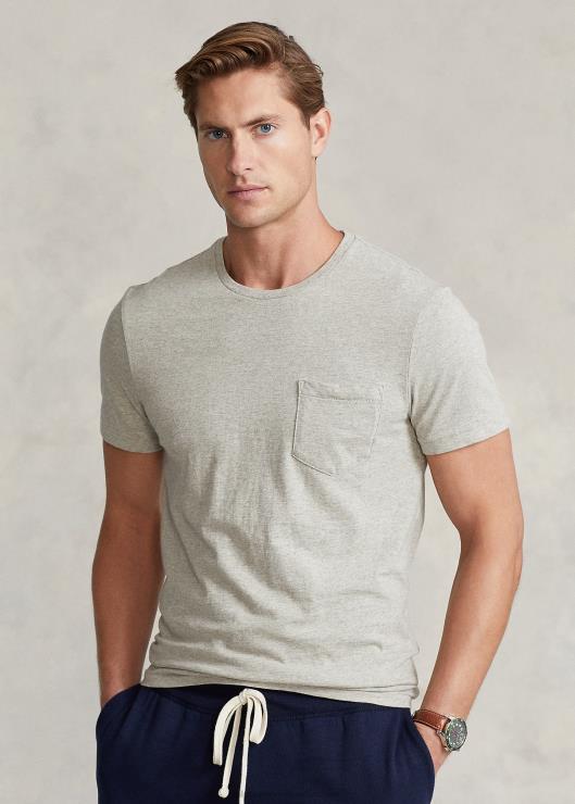 playera slim fit personalizada con bolsillo de jersey hombres brezo del desván Ralph Lauren 2XR2V346