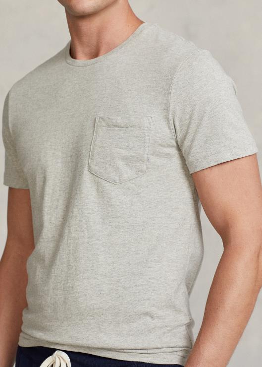playera slim fit personalizada con bolsillo de jersey hombres brezo del desván Ralph Lauren 2XR2V346